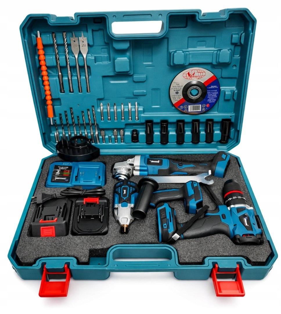 3-ühes kruvikeeraja + nurklihvija + akutoitel löökmutrivõti 36V 2 akut - Image 2