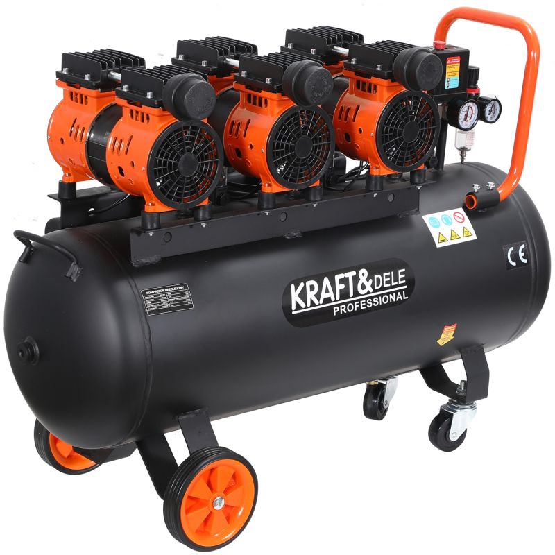 Õlivaba kompressor 100L 580L/min 3x2000W KD1394 - Pilt 2