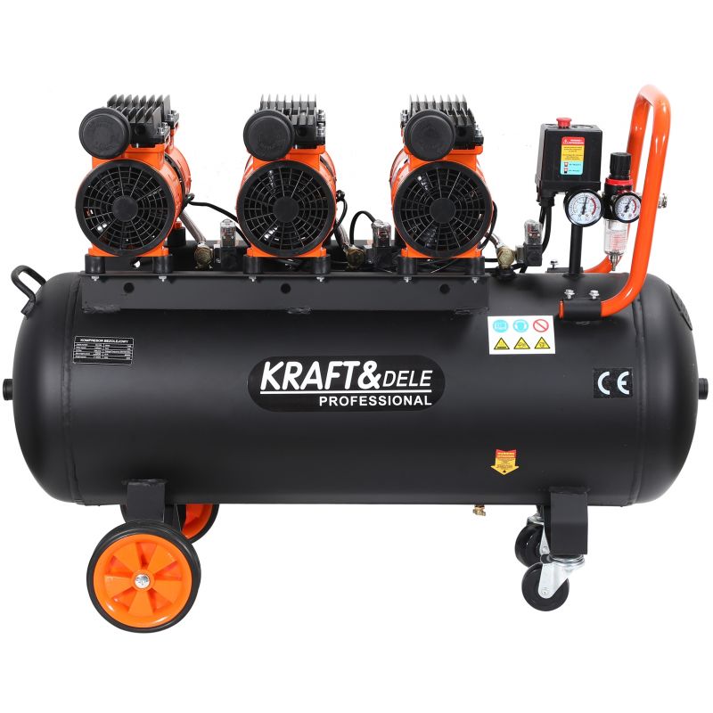 Õlivaba kompressor 100L 580L/min 3x2000W KD1394 - Pilt 4